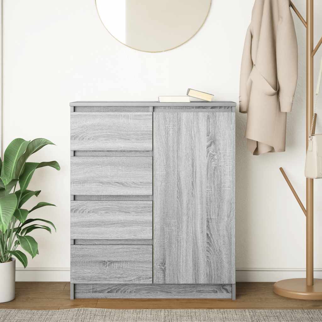vidaXL Sideboard mit Schubladen Grau Sonoma 71x35x84 cm Holzwerkstoff