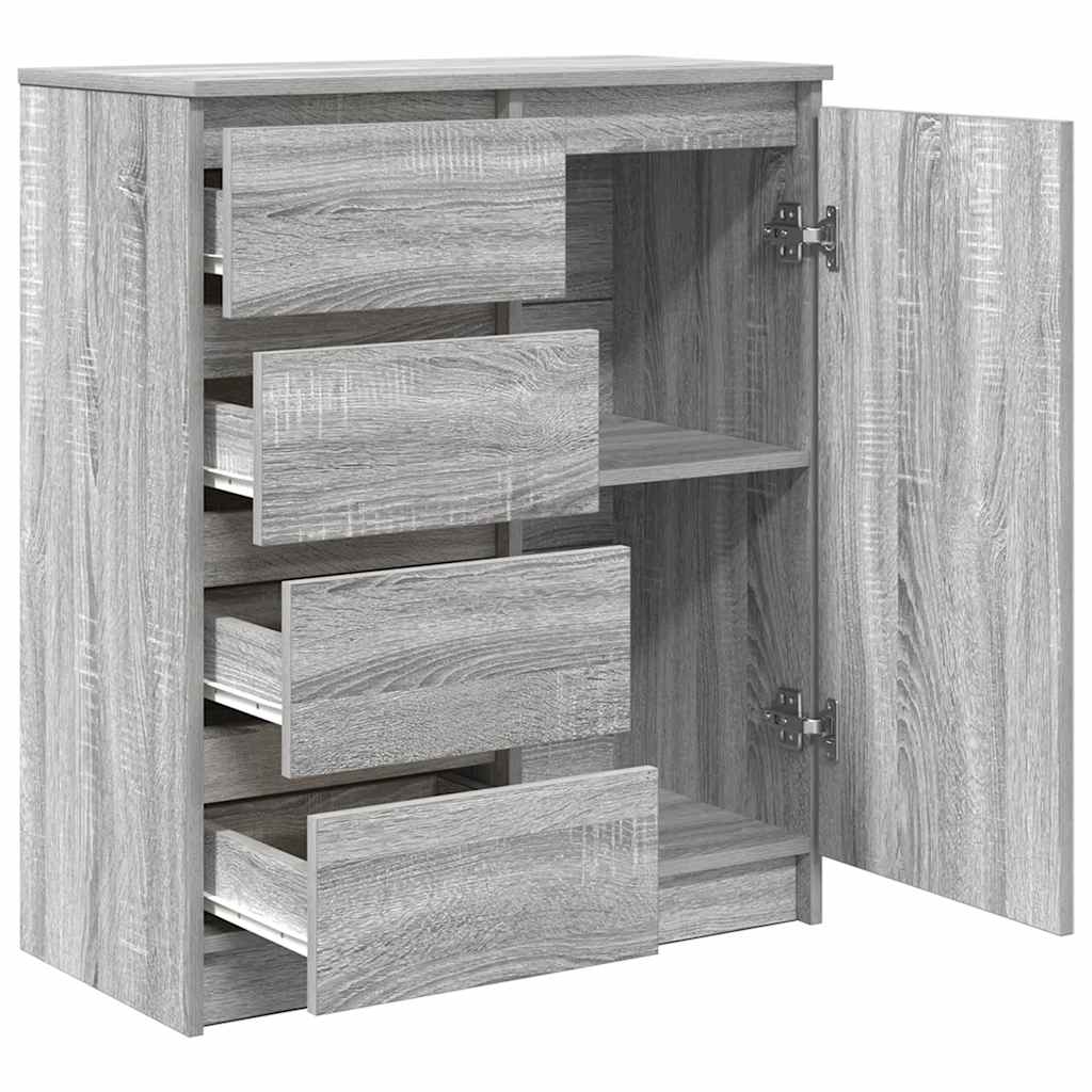 vidaXL Sideboard mit Schubladen Grau Sonoma 71x35x84 cm Holzwerkstoff