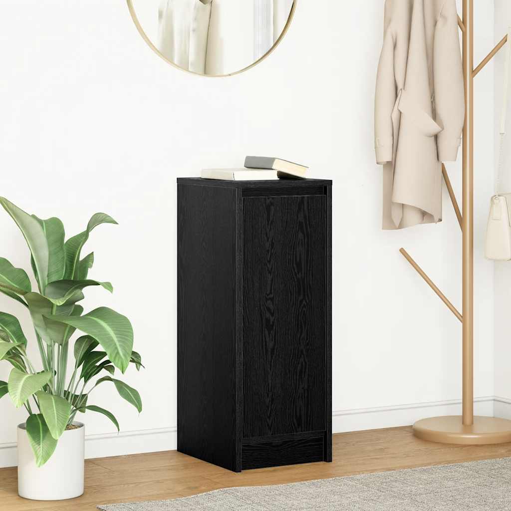 vidaXL Sideboard Schwarz Eichen-Optik 29,5x34x76 cm Holzwerkstoff
