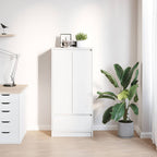 vidaXL Schrank mit Schublade Weiß 55,5x34x119,5 cm Holzwerkstoff