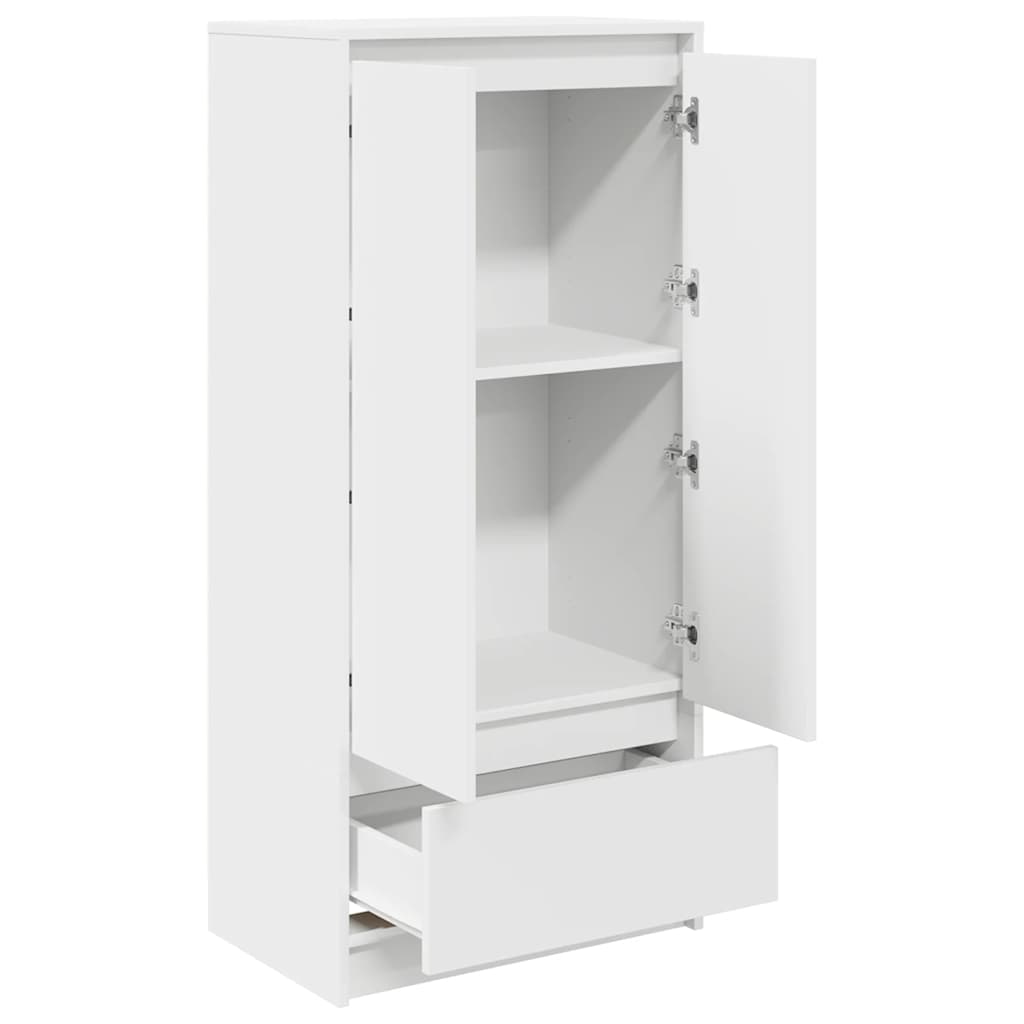 vidaXL Schrank mit Schublade Weiß 55,5x34x119,5 cm Holzwerkstoff