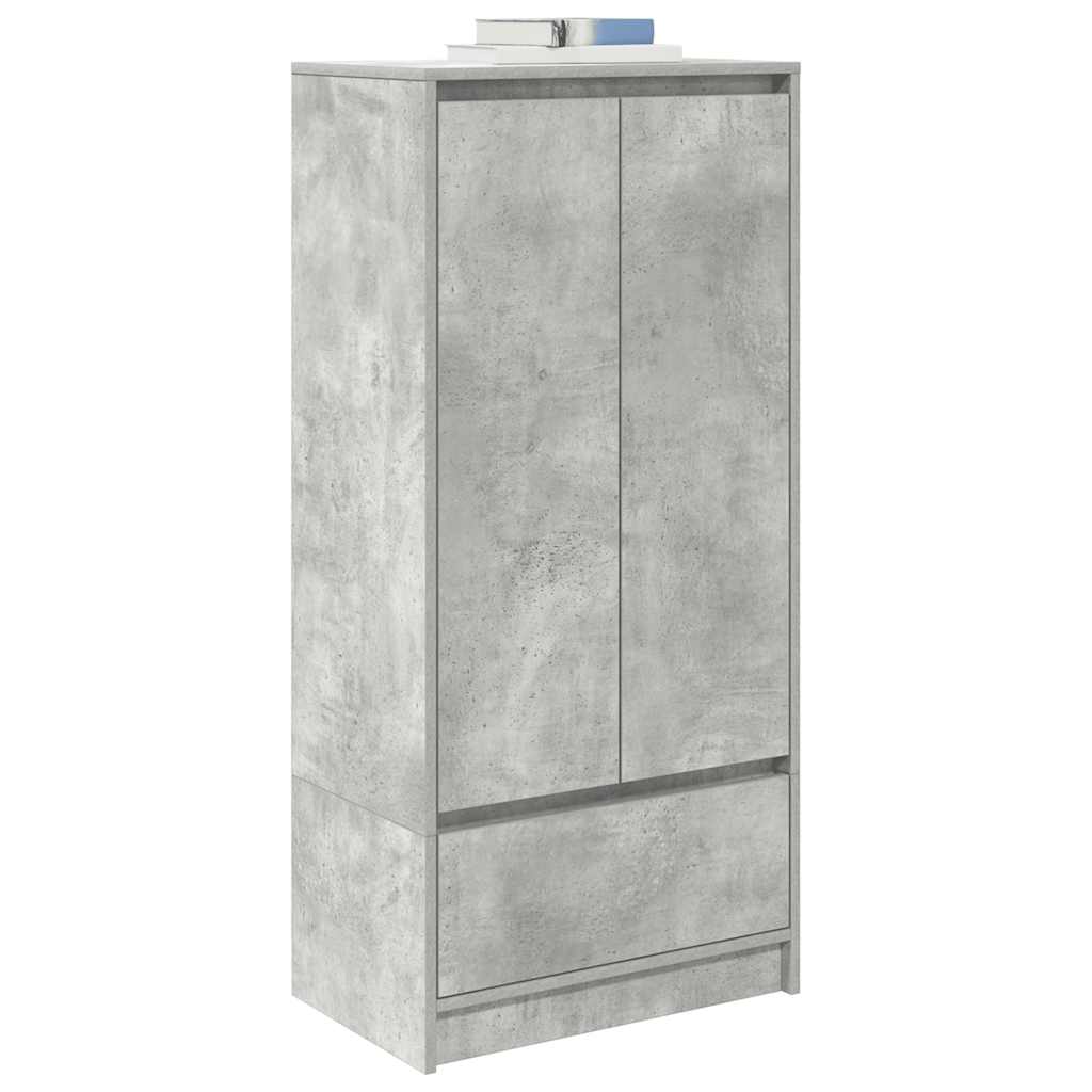 vidaXL Schrank mit Schublade Betongrau 55,5x34x119,5 cm Holzwerkstoff