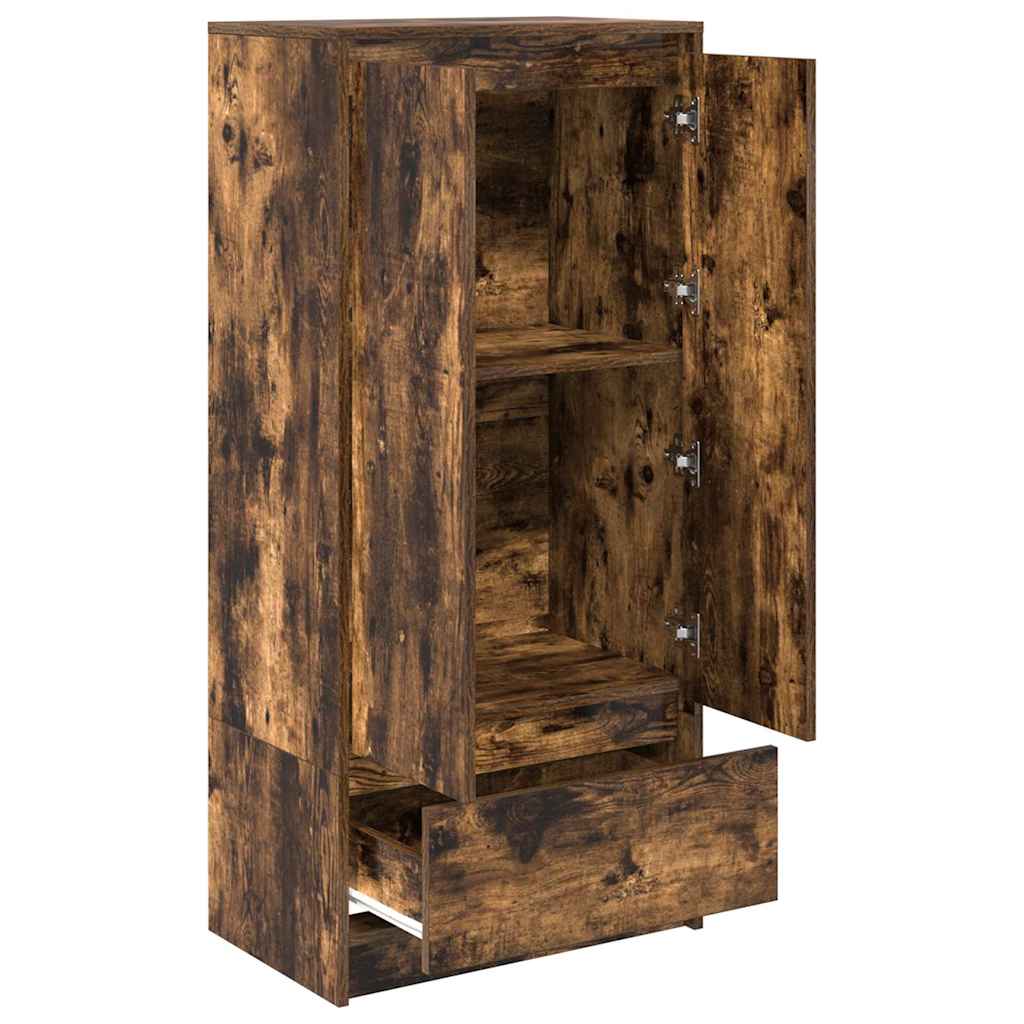 vidaXL Schrank mit Schublade Räuchereiche 55,5x34x119,5 cm