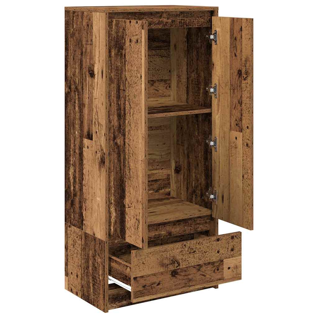 vidaXL Schrank mit Schublade Altholz-Optik 55,5x34x119,5 cm