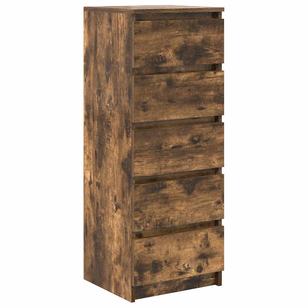 vidaXL Sideboard mit Schubladen Räuchereiche 37,5x35x99 cm