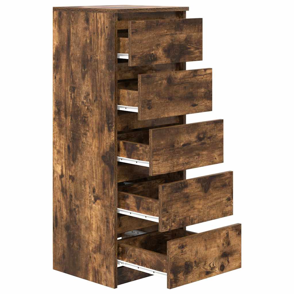 vidaXL Sideboard mit Schubladen Räuchereiche 37,5x35x99 cm