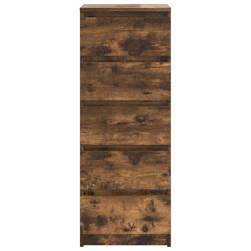 vidaXL Sideboard mit Schubladen Räuchereiche 37,5x35x99 cm