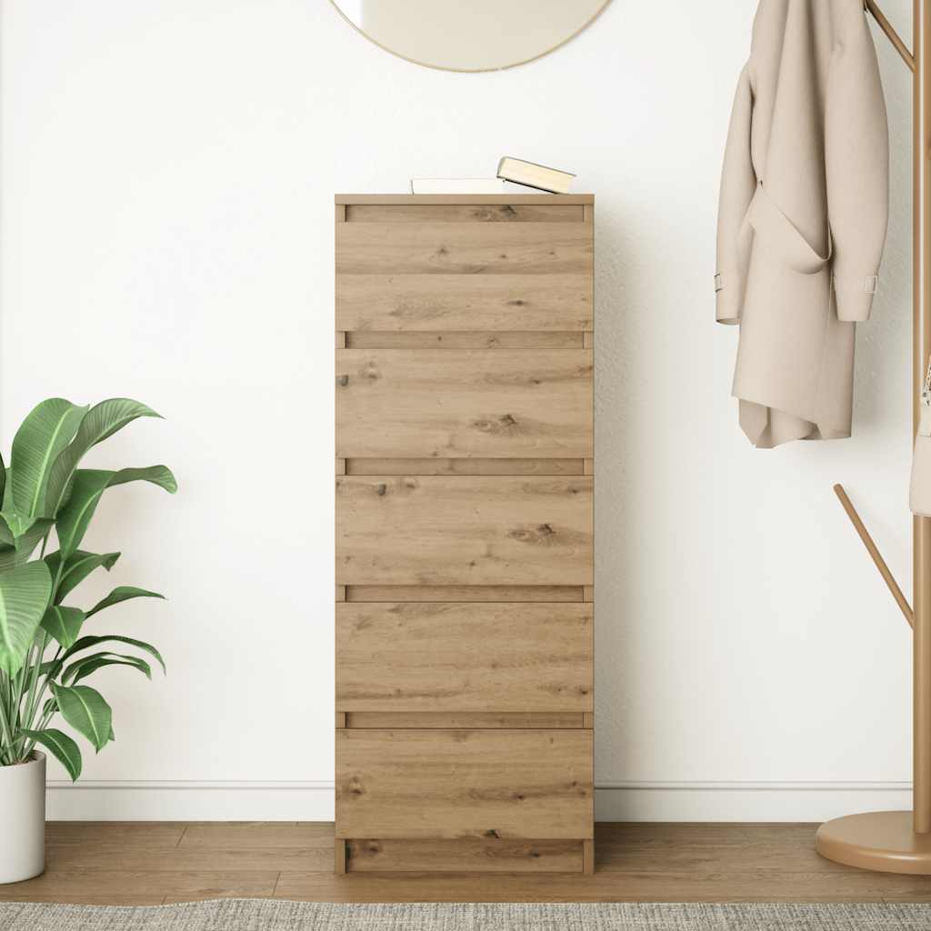 vidaXL Sideboard mit Schubladen Artisan-Eiche 37,5x35x99 cm