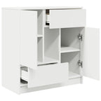 vidaXL Sideboard mit Schubladen und Türen Weiß 70,5x34x74,5 cm