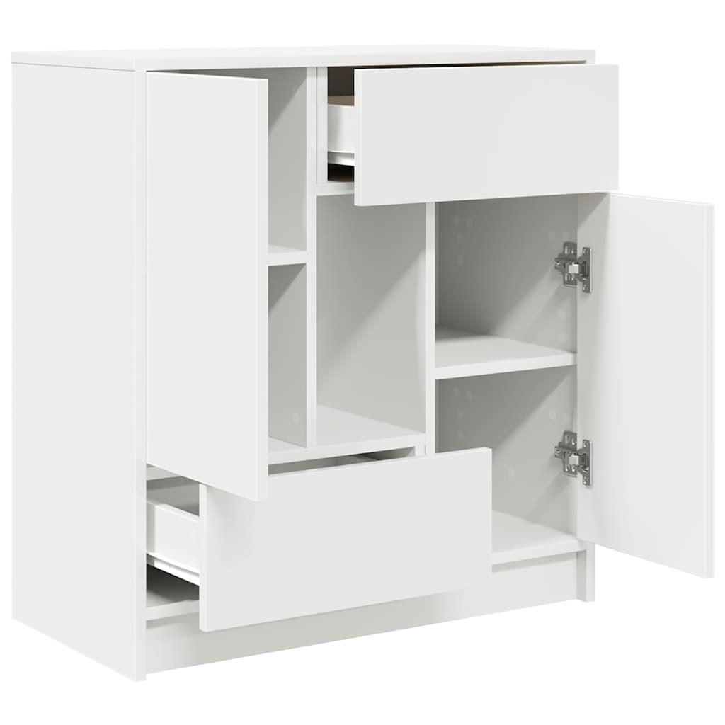 vidaXL Sideboard mit Schubladen und Türen Weiß 70,5x34x74,5 cm
