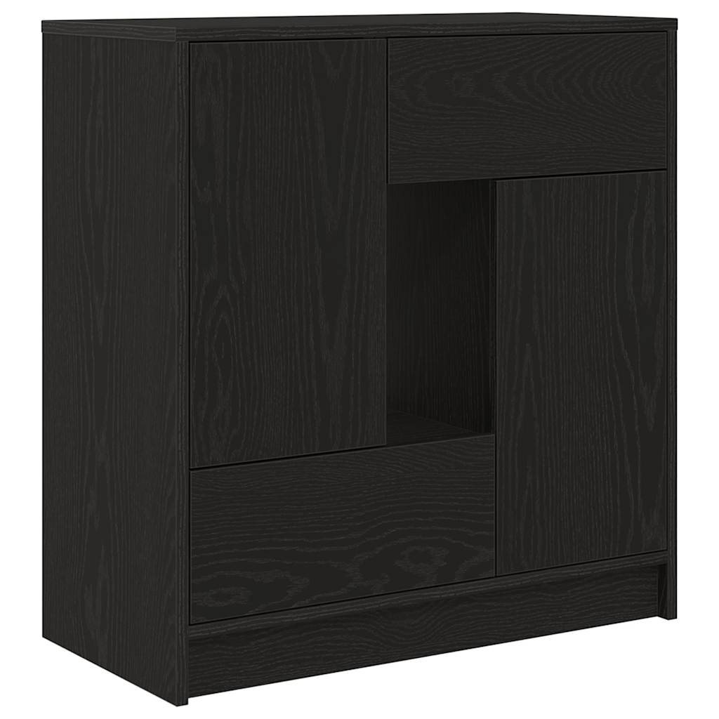 vidaXL Sideboard mit Schubladen und Türen Schwarz Eichen-Optik