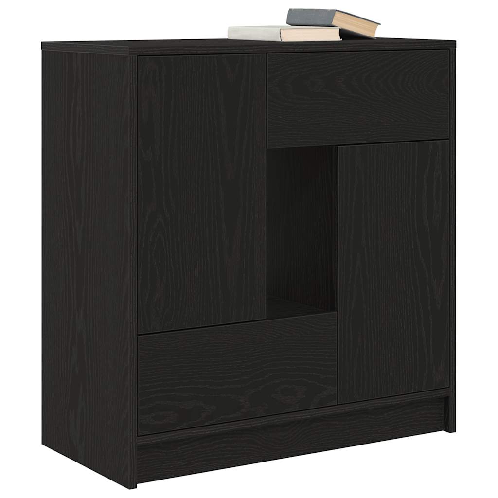 vidaXL Sideboard mit Schubladen und Türen Schwarz Eichen-Optik