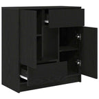 vidaXL Sideboard mit Schubladen und Türen Schwarz Eichen-Optik