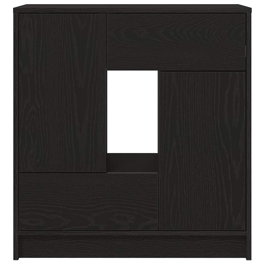 vidaXL Sideboard mit Schubladen und Türen Schwarz Eichen-Optik