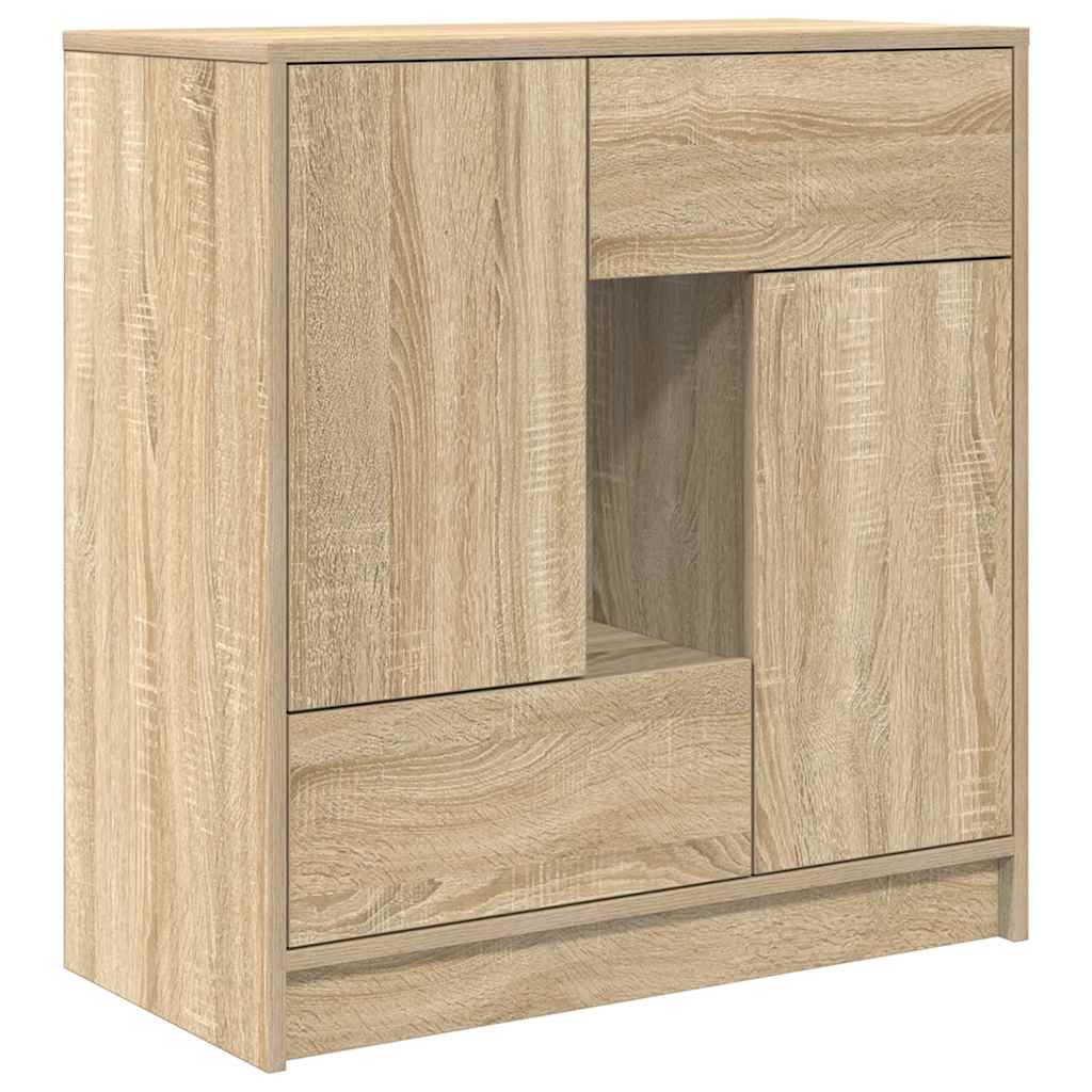 vidaXL Sideboard mit Schubladen und Türen Sonoma-Eiche 70,5x34x74,5 cm