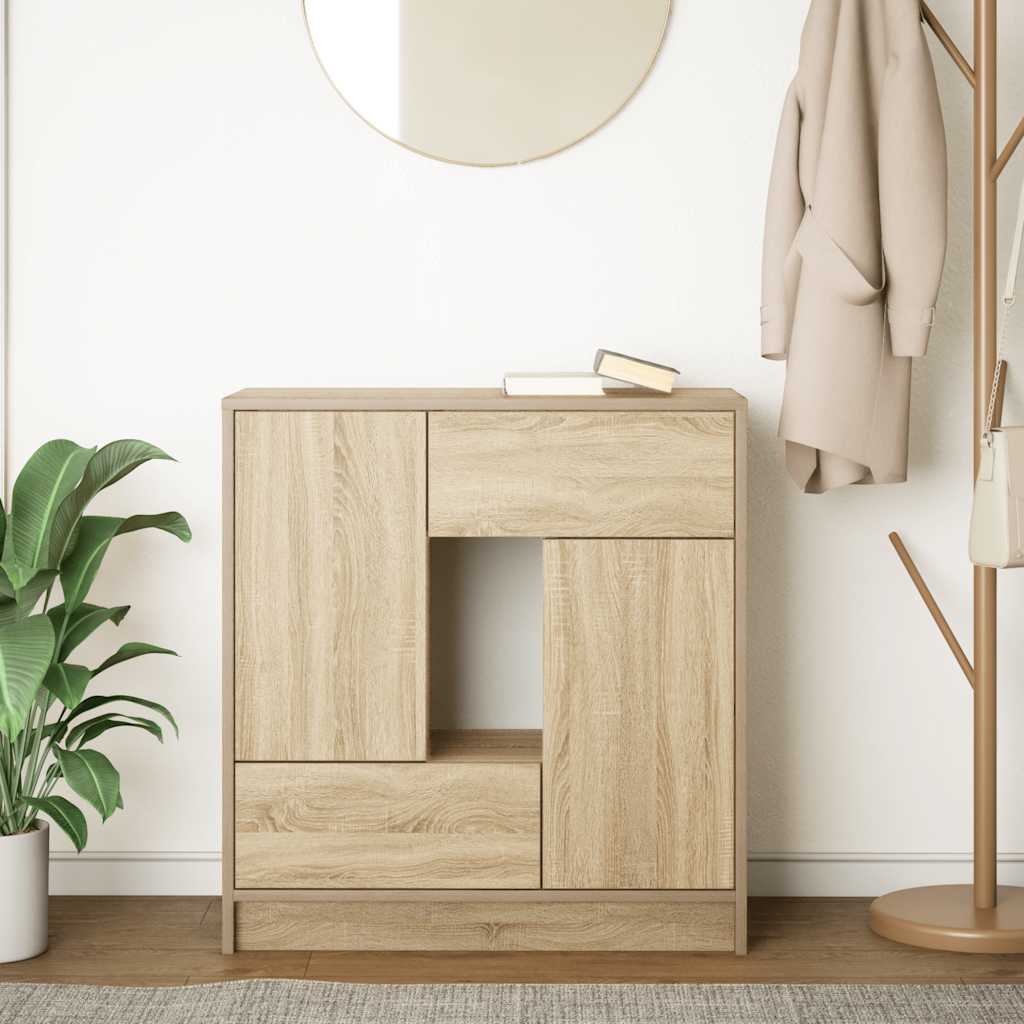 vidaXL Sideboard mit Schubladen und Türen Sonoma-Eiche 70,5x34x74,5 cm