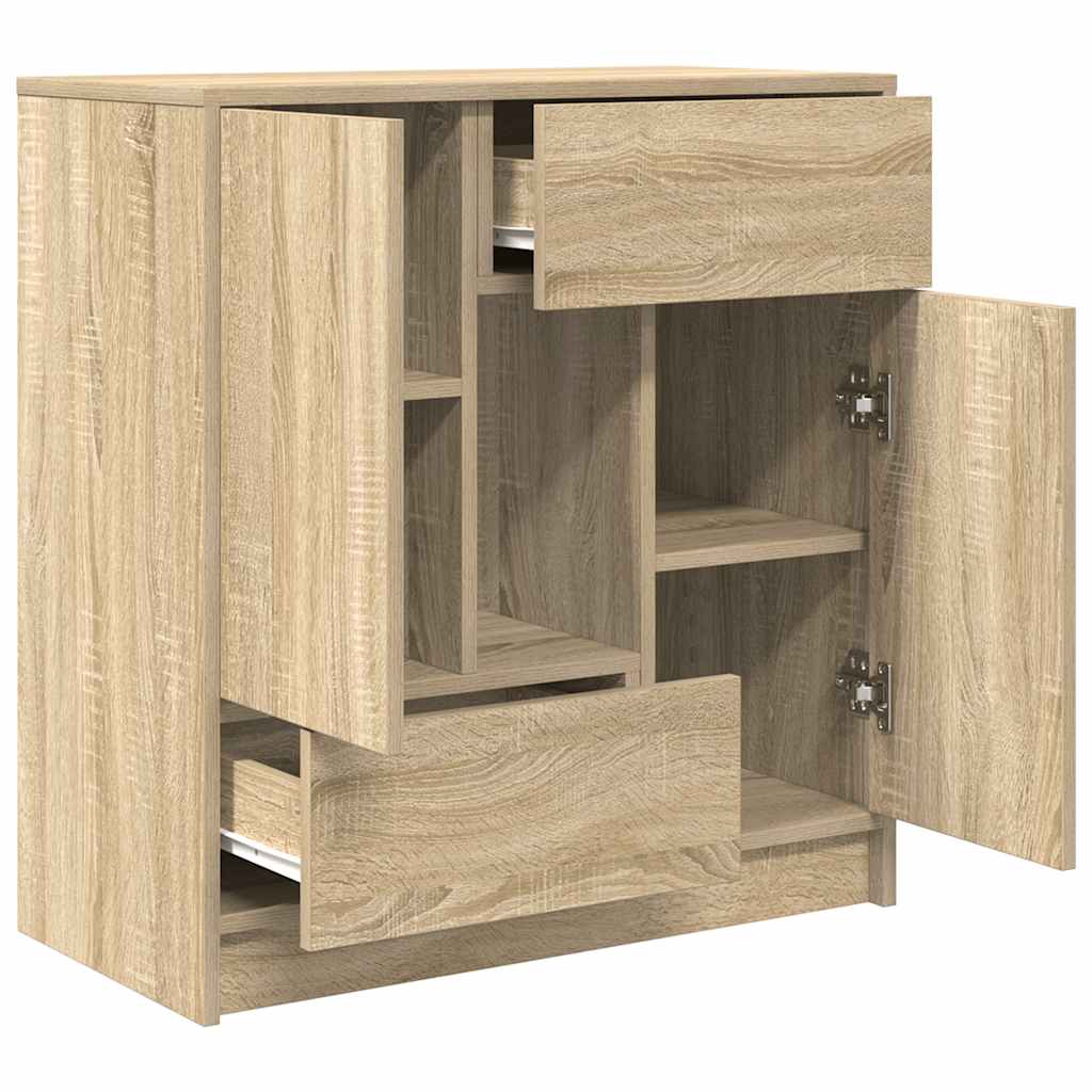 vidaXL Sideboard mit Schubladen und Türen Sonoma-Eiche 70,5x34x74,5 cm