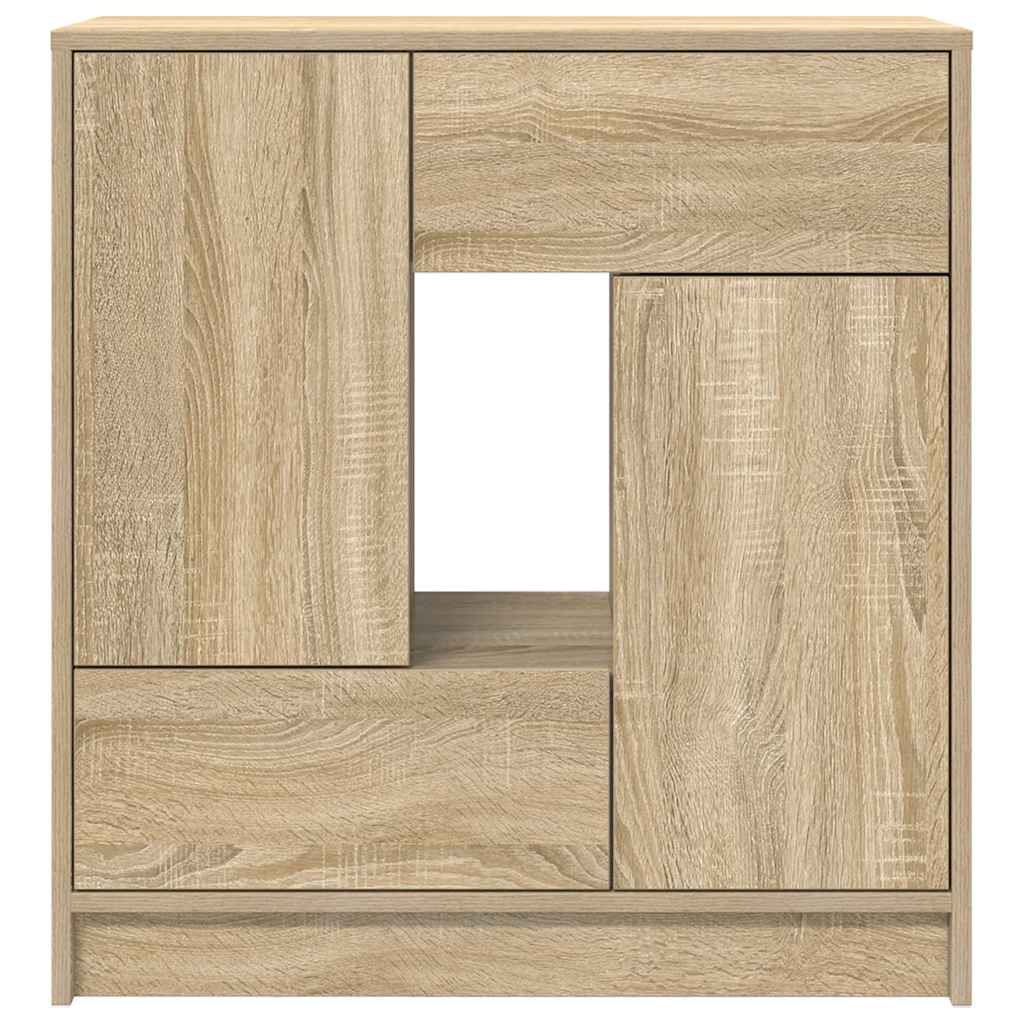 vidaXL Sideboard mit Schubladen und Türen Sonoma-Eiche 70,5x34x74,5 cm