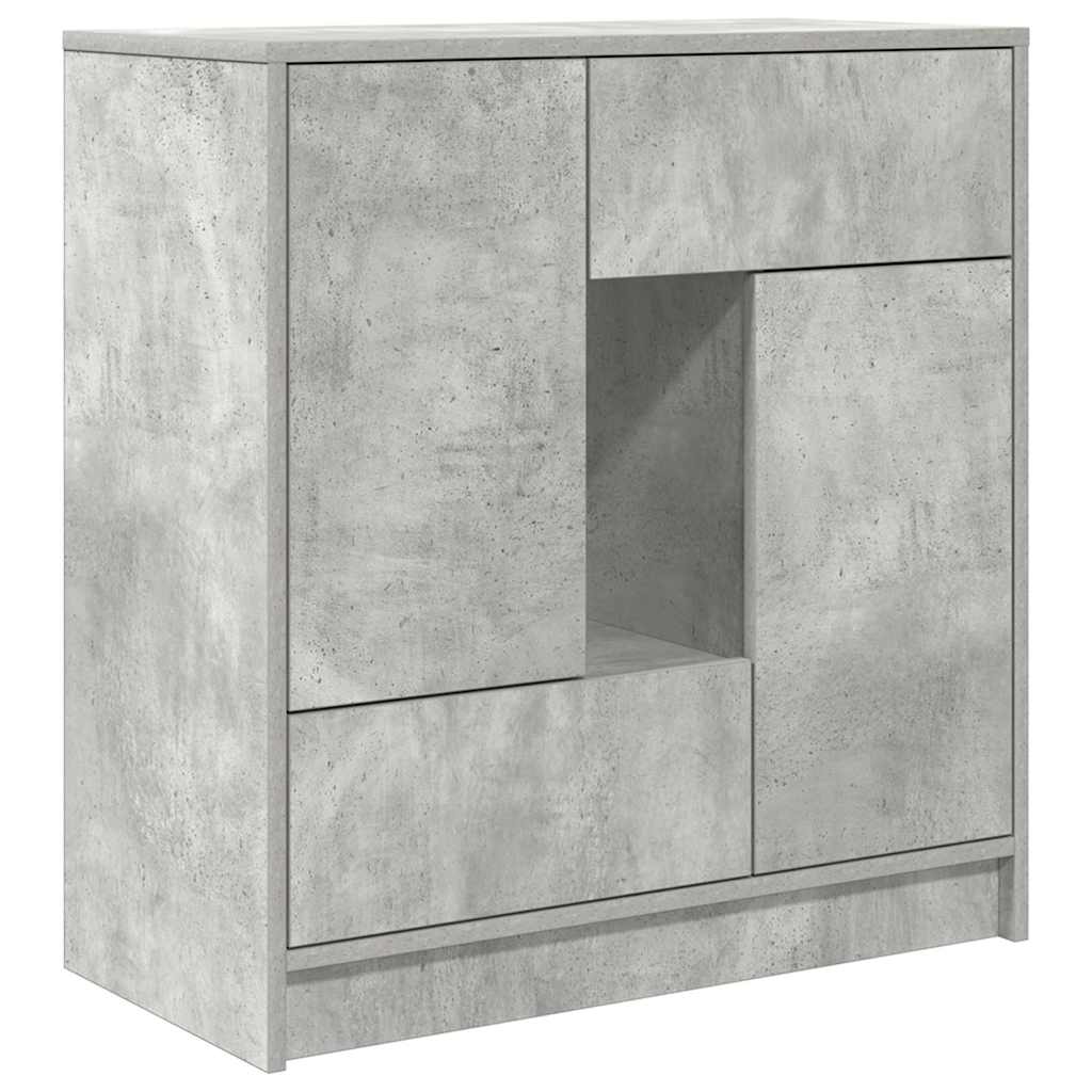 vidaXL Sideboard mit Schubladen und Türen Betongrau 70,5x34x74,5 cm