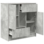 vidaXL Sideboard mit Schubladen und Türen Betongrau 70,5x34x74,5 cm