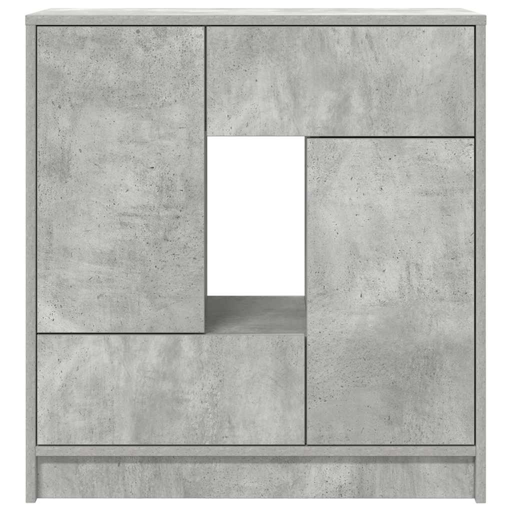 vidaXL Sideboard mit Schubladen und Türen Betongrau 70,5x34x74,5 cm