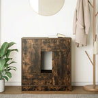 vidaXL Sideboard mit Schubladen und Türen Räuchereiche 70,5x34x74,5 cm