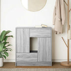 vidaXL Sideboard mit Schubladen und Türen Grau Sonoma 70,5x34x74,5 cm
