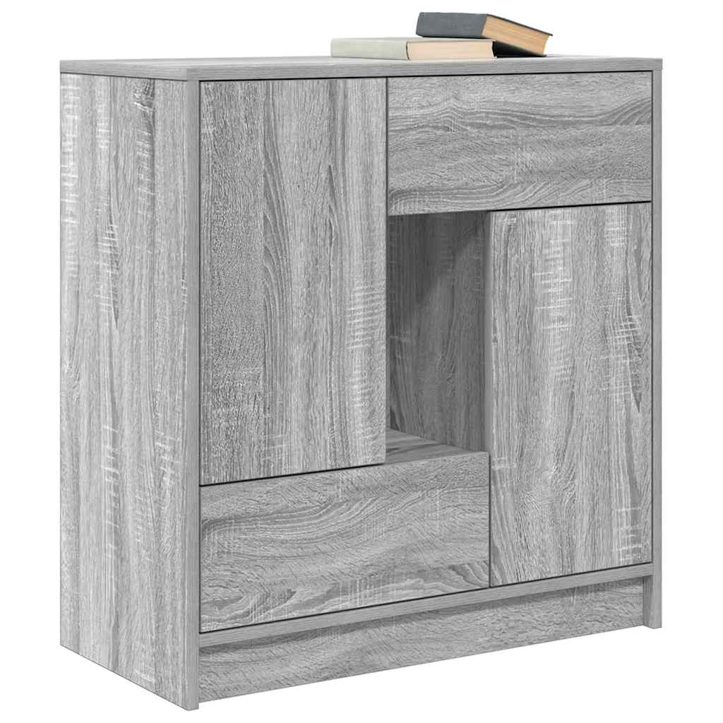 vidaXL Sideboard mit Schubladen und Türen Grau Sonoma 70,5x34x74,5 cm