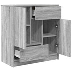 vidaXL Sideboard mit Schubladen und Türen Grau Sonoma 70,5x34x74,5 cm