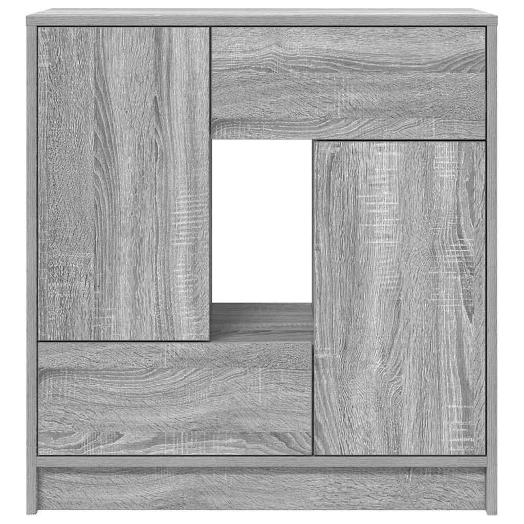 vidaXL Sideboard mit Schubladen und Türen Grau Sonoma 70,5x34x74,5 cm