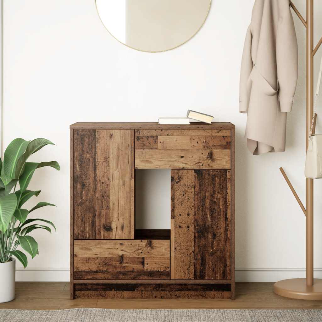 vidaXL Sideboard mit Schubladen und Türen Altholz-Optik 70,5x34x74,5cm