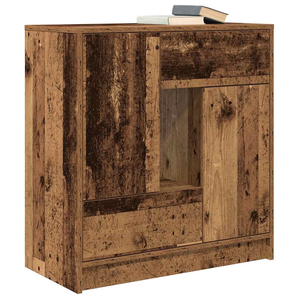 vidaXL Sideboard mit Schubladen und Türen Altholz-Optik 70,5x34x74,5cm