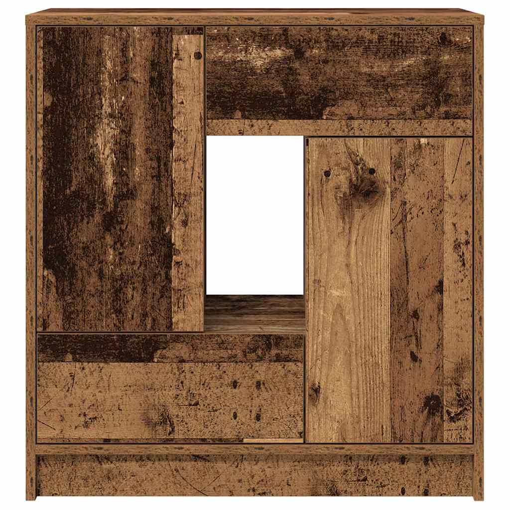 vidaXL Sideboard mit Schubladen und Türen Altholz-Optik 70,5x34x74,5cm