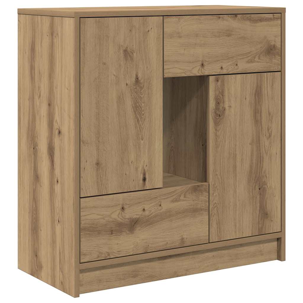 vidaXL Sideboard mit Schubladen und Türen Artisan-Eiche 70,5x34x74,5cm