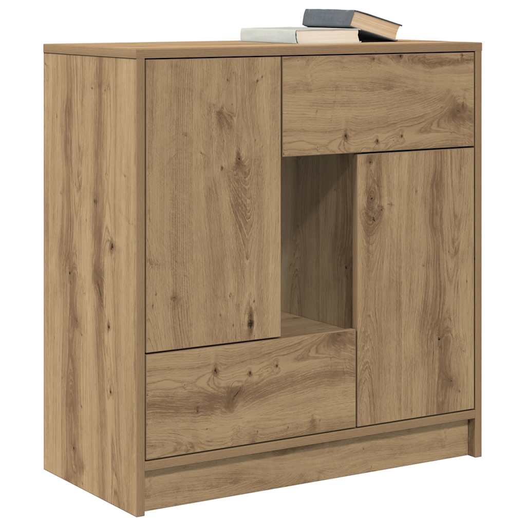vidaXL Sideboard mit Schubladen und Türen Artisan-Eiche 70,5x34x74,5cm