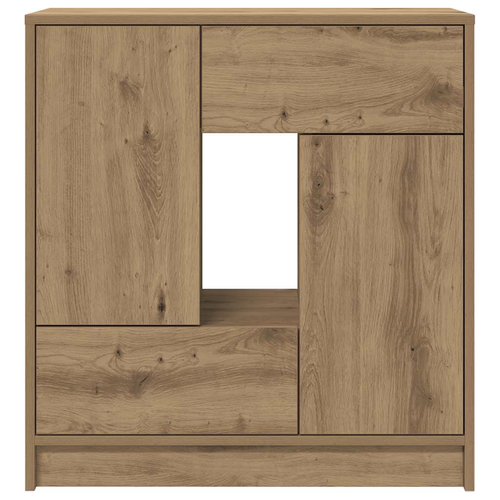 vidaXL Sideboard mit Schubladen und Türen Artisan-Eiche 70,5x34x74,5cm