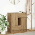 vidaXL Sideboard mit Schubladen und Türen Artisan-Eiche 70,5x34x74,5cm