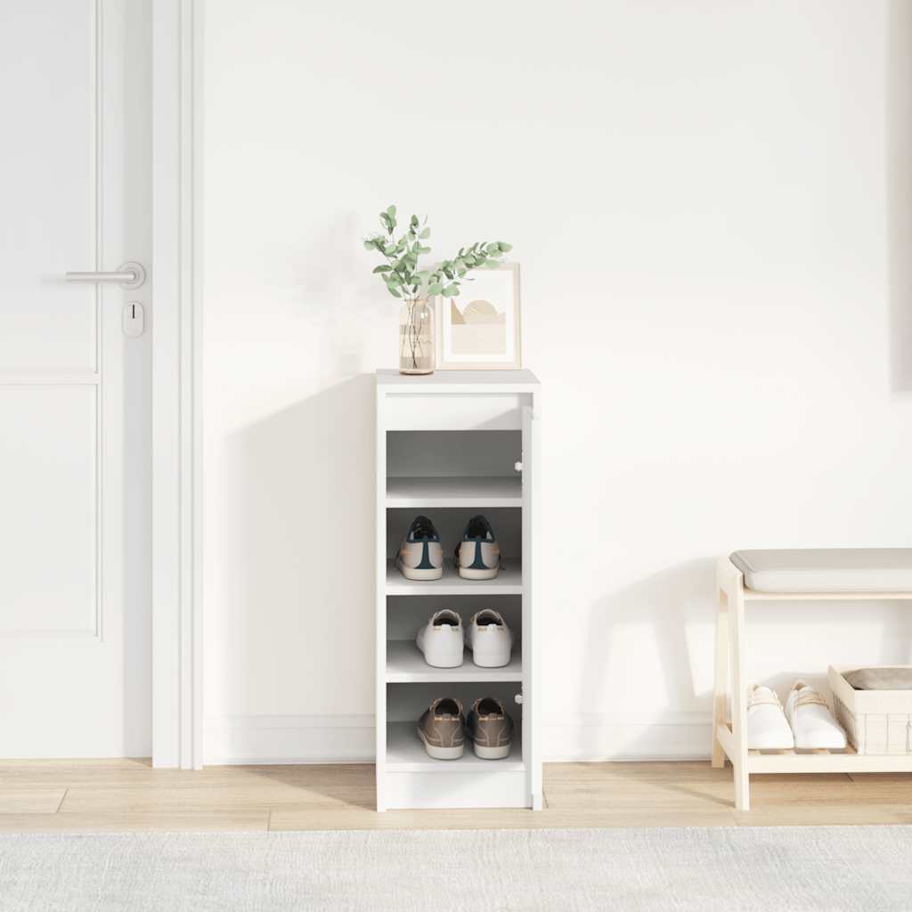 vidaXL Schuhschrank Weiß 29,5x34x76 cm Holzwerkstoff