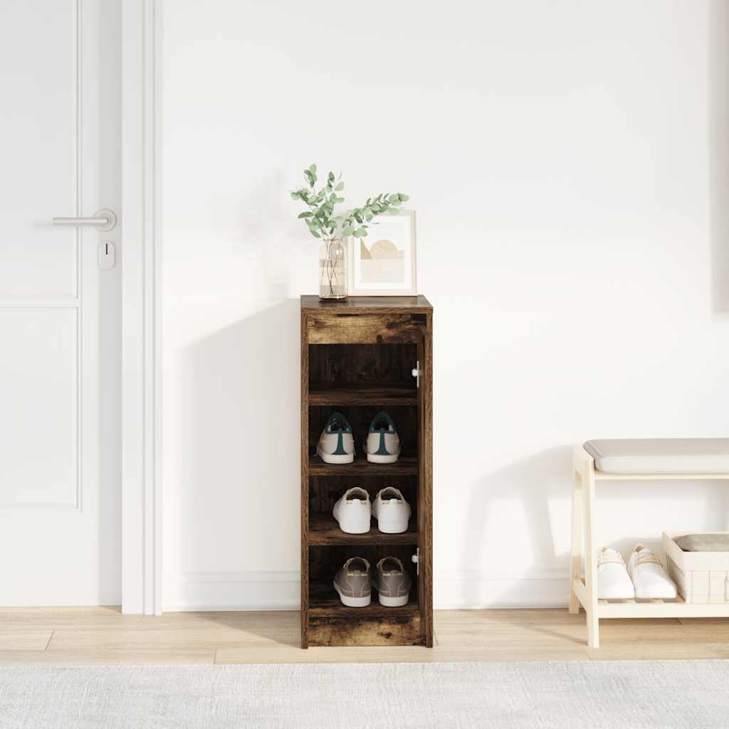vidaXL Schuhschrank Räuchereiche 29,5x34x76 cm Holzwerkstoff