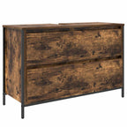 vidaXL Waschbeckenunterschrank mit Schubladen Räuchereiche