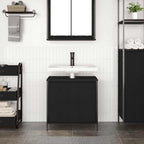 vidaXL Waschbeckenunterschrank Schwarz 60x34,5x60 cm