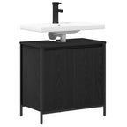 vidaXL Waschbeckenunterschrank Schwarz 60x34,5x60 cm