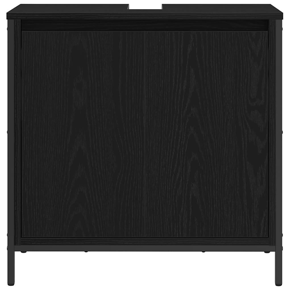 vidaXL Waschbeckenunterschrank Schwarz 60x34,5x60 cm