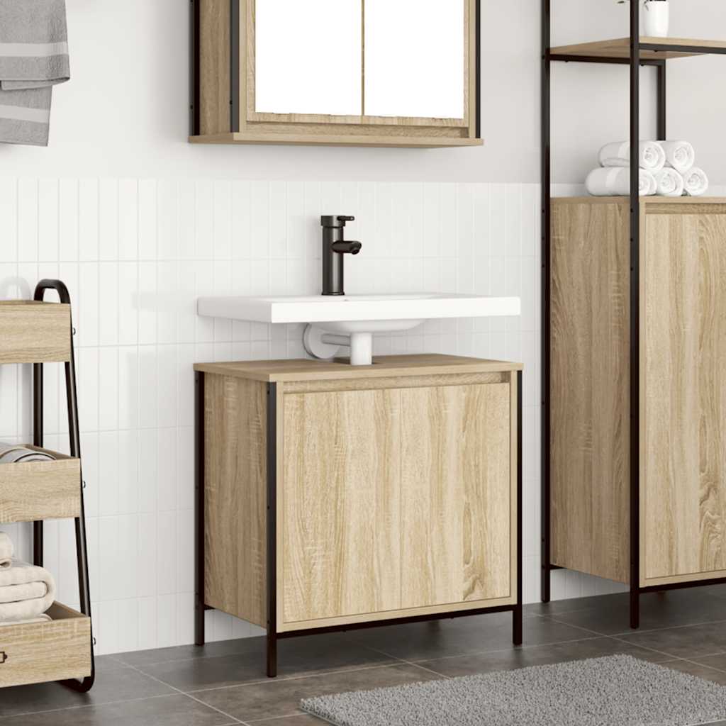 vidaXL Waschbeckenunterschrank Sonoma-Eiche 100x38,5x48 cm