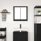 vidaXL Bad-Wandschrank mit Spiegel Schwarz Eichen-Optik 60x21x60 cm