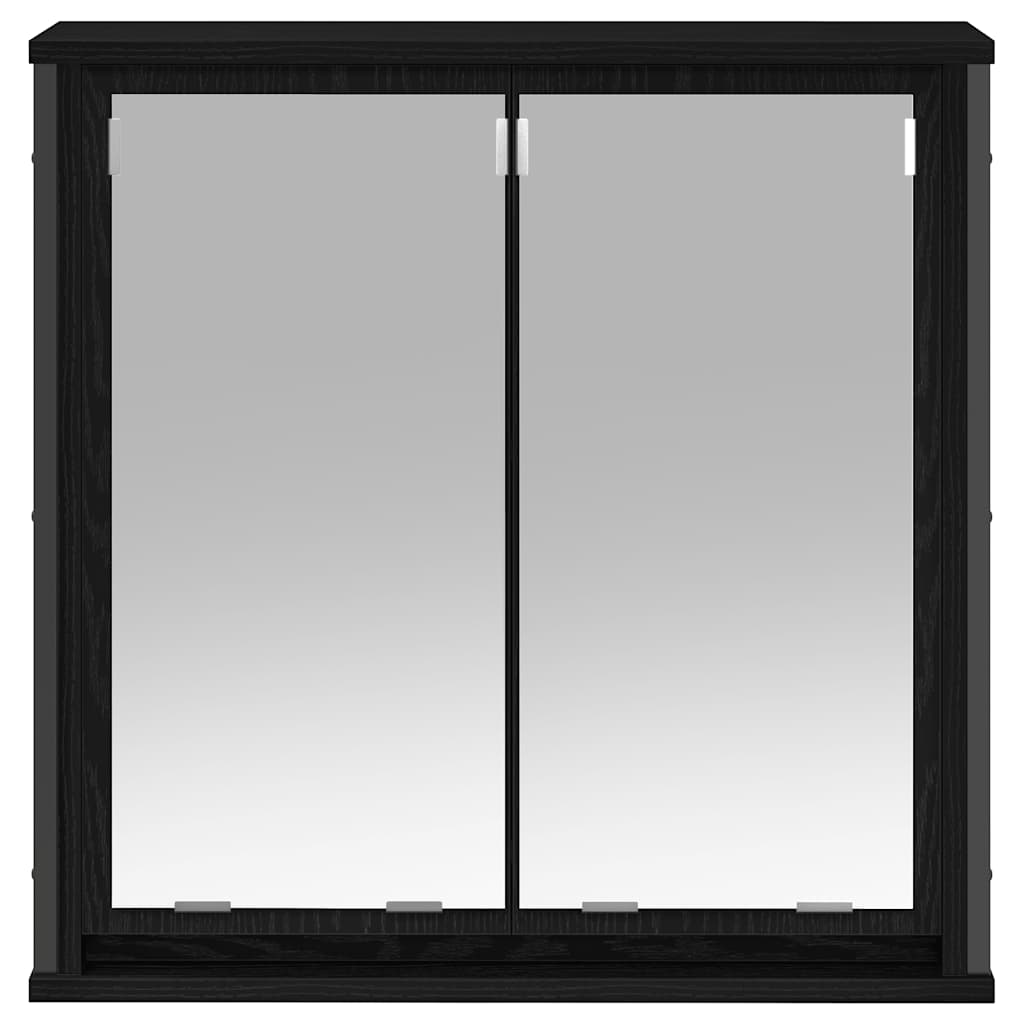 vidaXL Bad-Wandschrank mit Spiegel Schwarz Eichen-Optik 60x21x60 cm