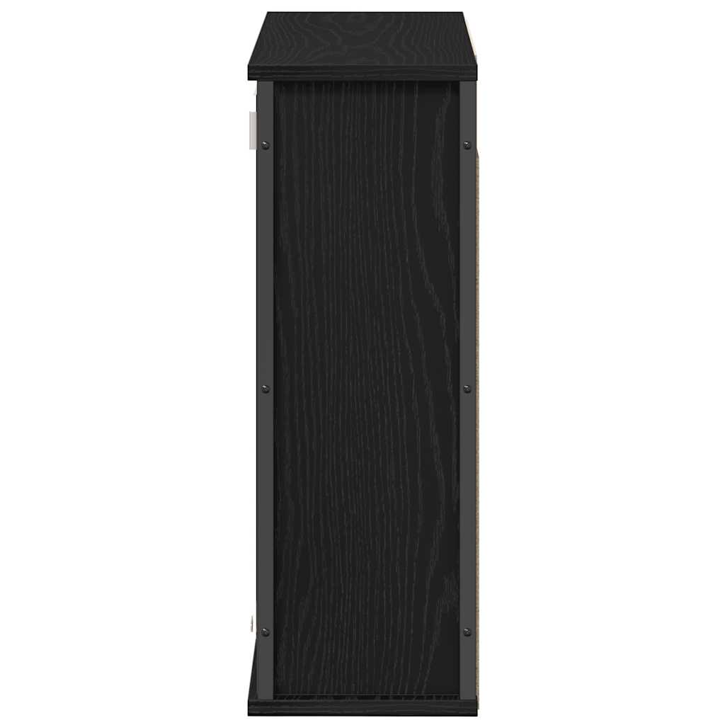 vidaXL Bad-Wandschrank mit Spiegel Schwarz Eichen-Optik 60x21x60 cm