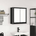 vidaXL Bad-Wandschrank mit Spiegel Schwarz Eichen-Optik 60x21x60 cm
