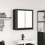 vidaXL Bad-Wandschrank mit Spiegel Schwarz Eichen-Optik 60x21x60 cm