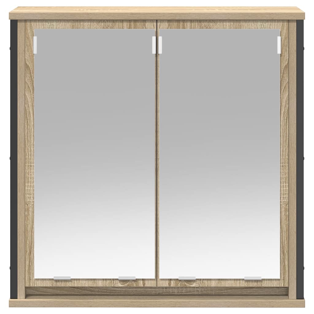 vidaXL Bad-Wandschrank mit Spiegel Sonoma-Eiche 60x21x60 cm